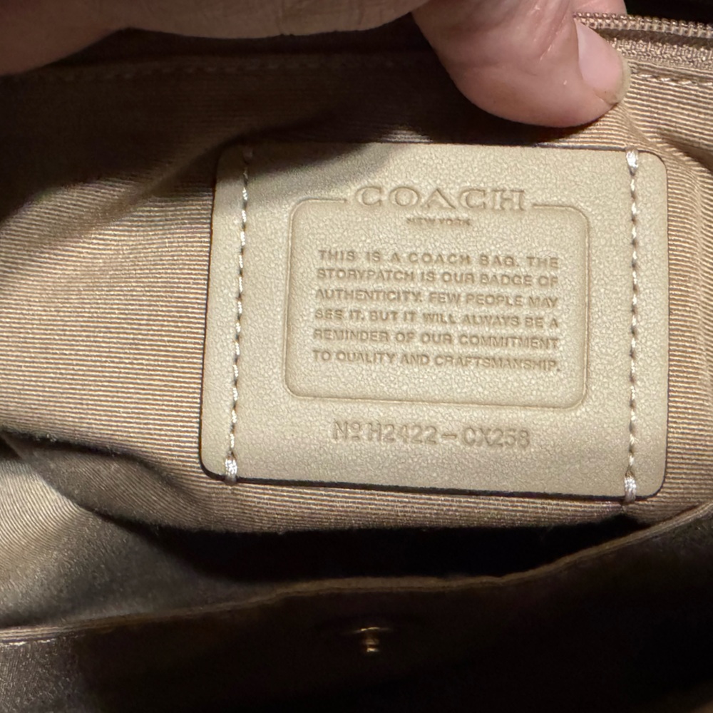 Coach Laurel with Signature Rivets in Chalk/Gold - Picture 7 of 11